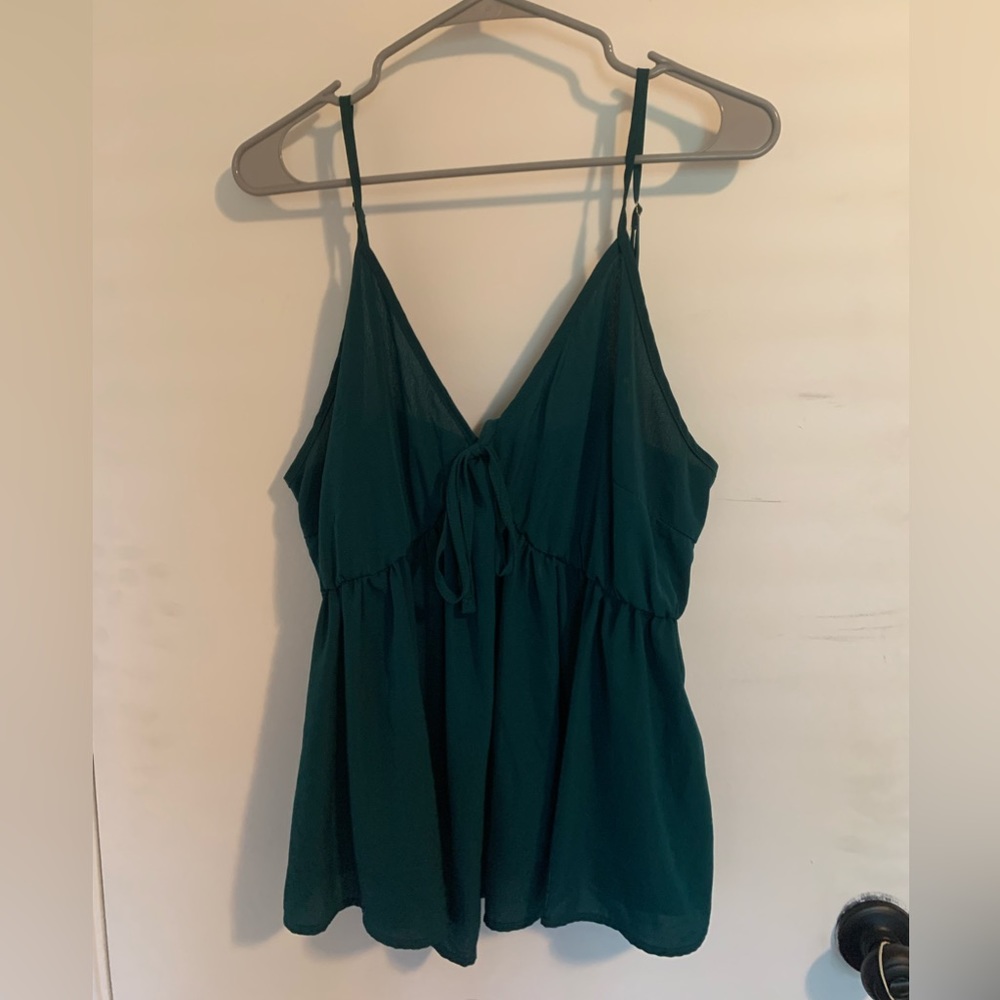 Green spaghetti strap shirt